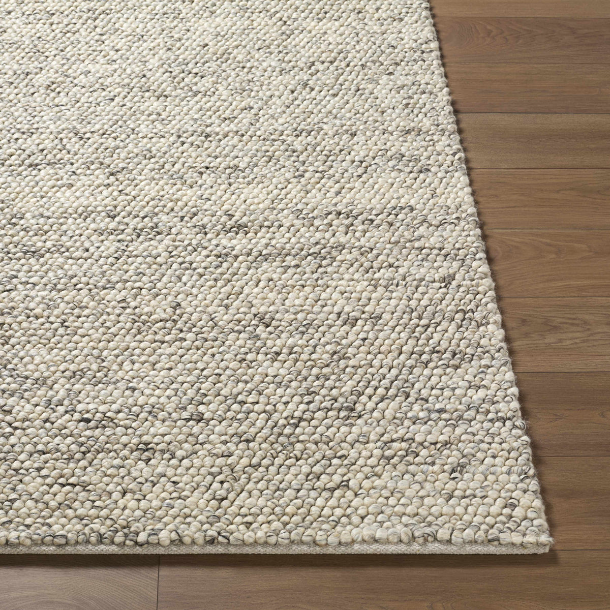 Clayne Beige & Charcoal Premium Wool Area Rug