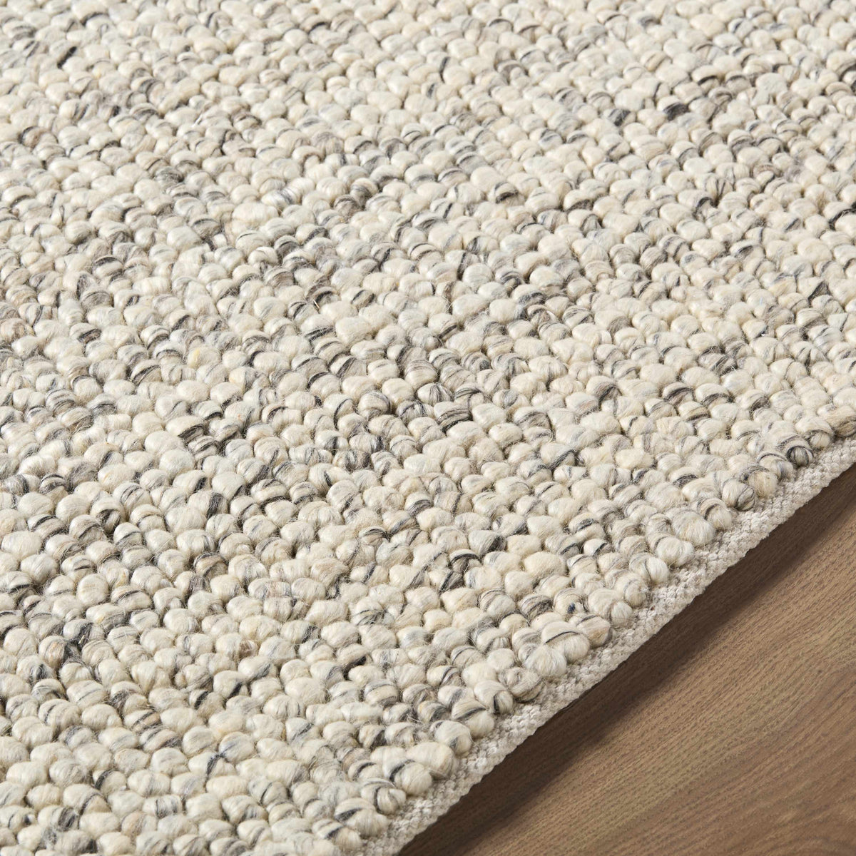 Clayne Beige & Charcoal Premium Wool Area Rug