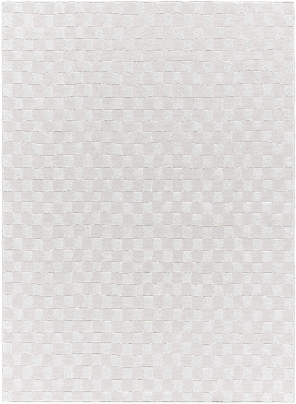 Carina Light 3D Checkered Washable Area Rug
