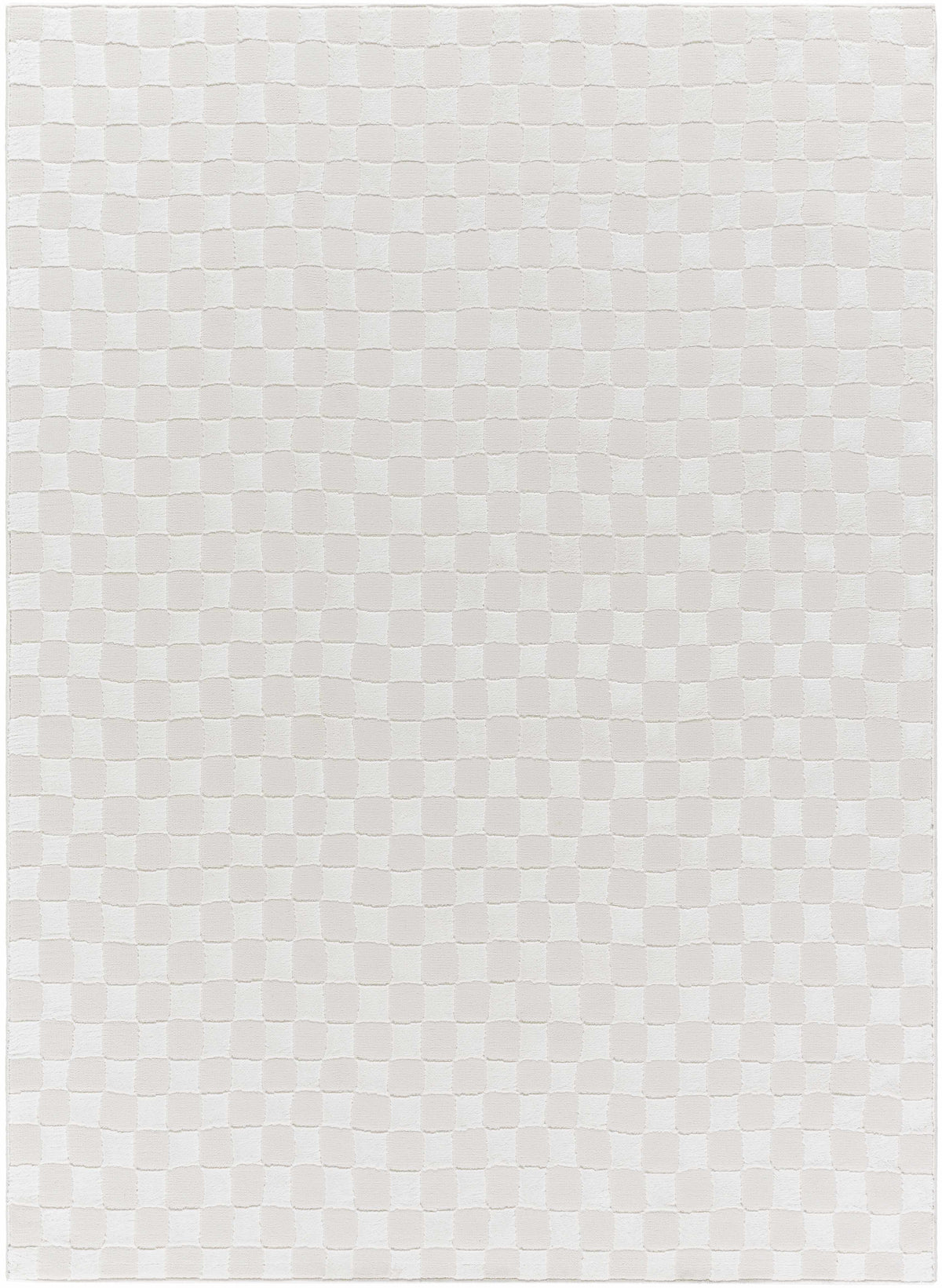 Carina Light 3D Checkered Washable Area Rug