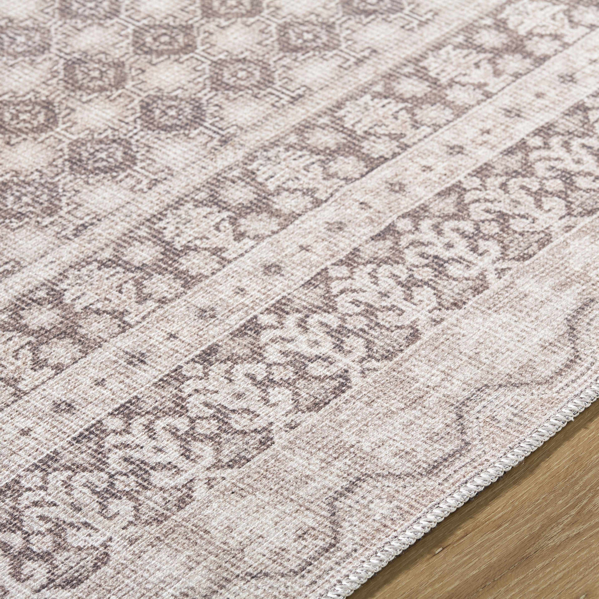 Rainier Light Brown Washable Rug | Our PNW Home X Livabliss
