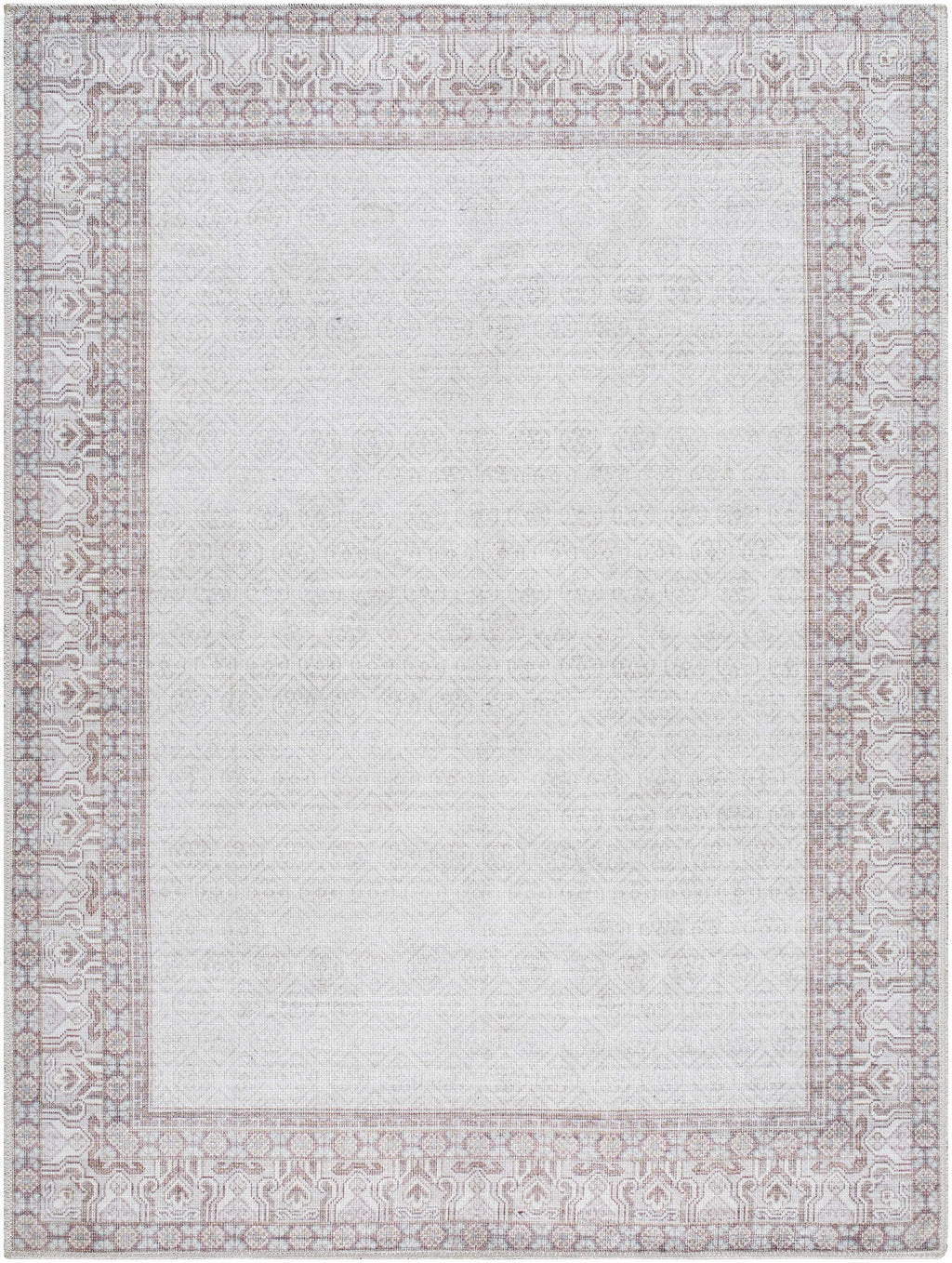 Rainier Cottage Border Brown Washable Rug | Our PNW Home X Livabliss