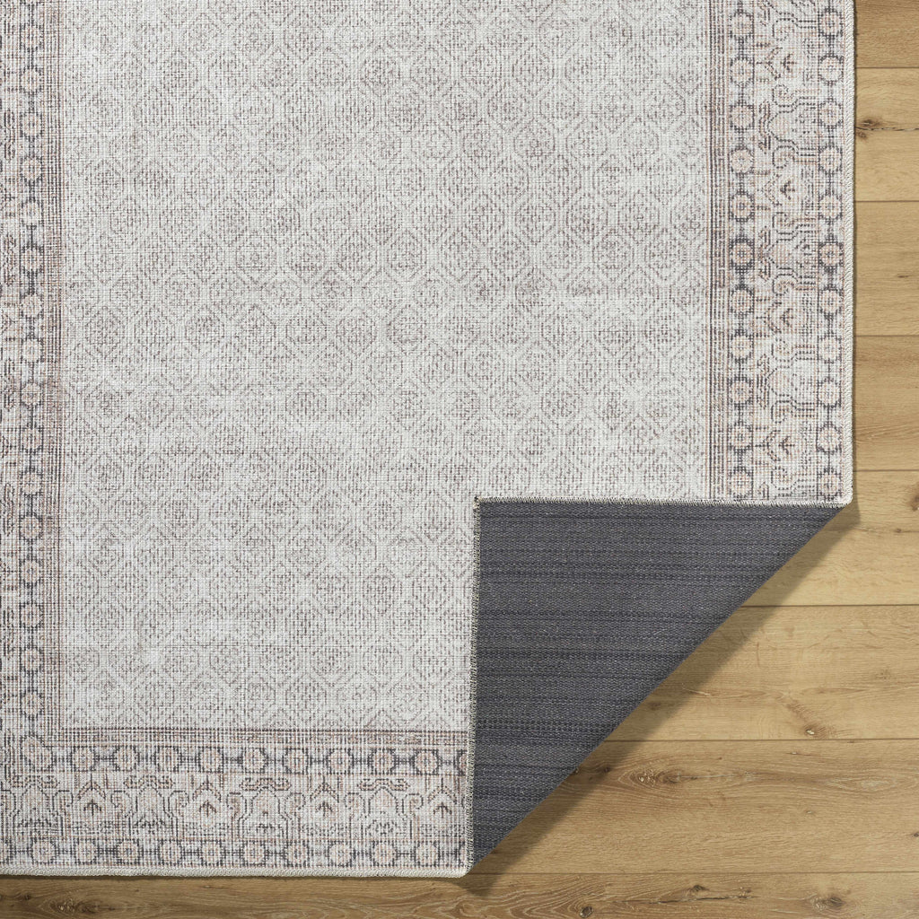 Rainier Cottage Border Beige Washable Rug | Our PNW Home X Livabliss
