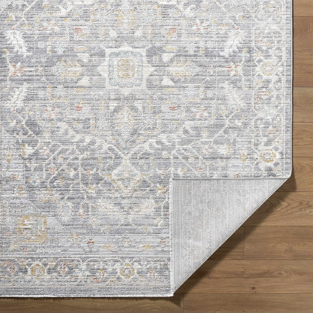 Xiye Silver Medallion Machine Woven Polypropylene Washable Area Rug