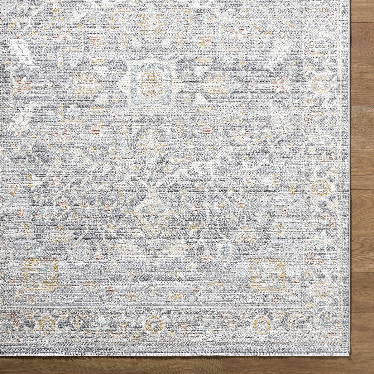 Xiye Silver Medallion Machine Woven Polypropylene Washable Area Rug