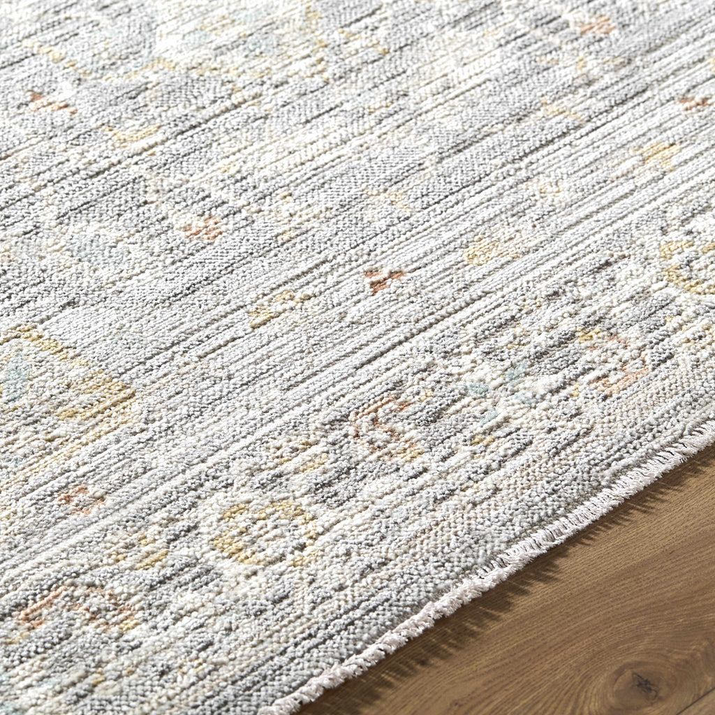 Xiye Silver Medallion Machine Woven Polypropylene Washable Area Rug