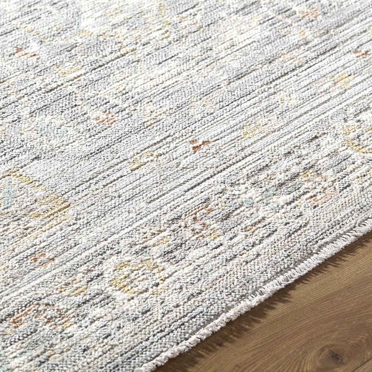 Xiye Silver Medallion Machine Woven Polypropylene Washable Area Rug