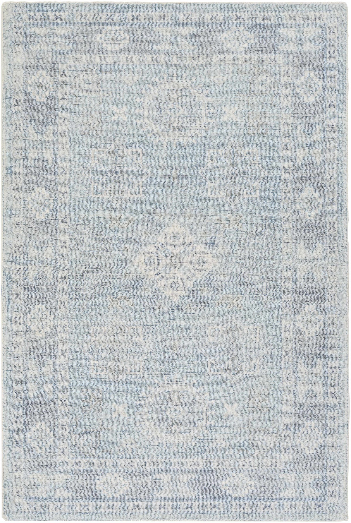 Calderbank Sky Blue Wool-Blend Area Rug