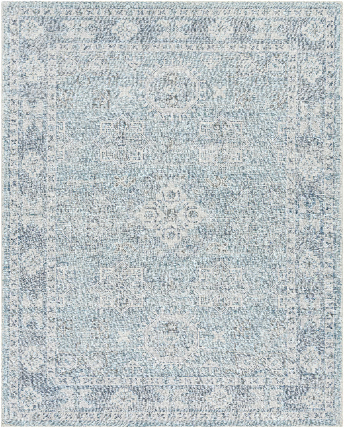 Calderbank Sky Blue Wool-Blend Area Rug