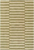 Idaho Broken-Striped Green Area Rug