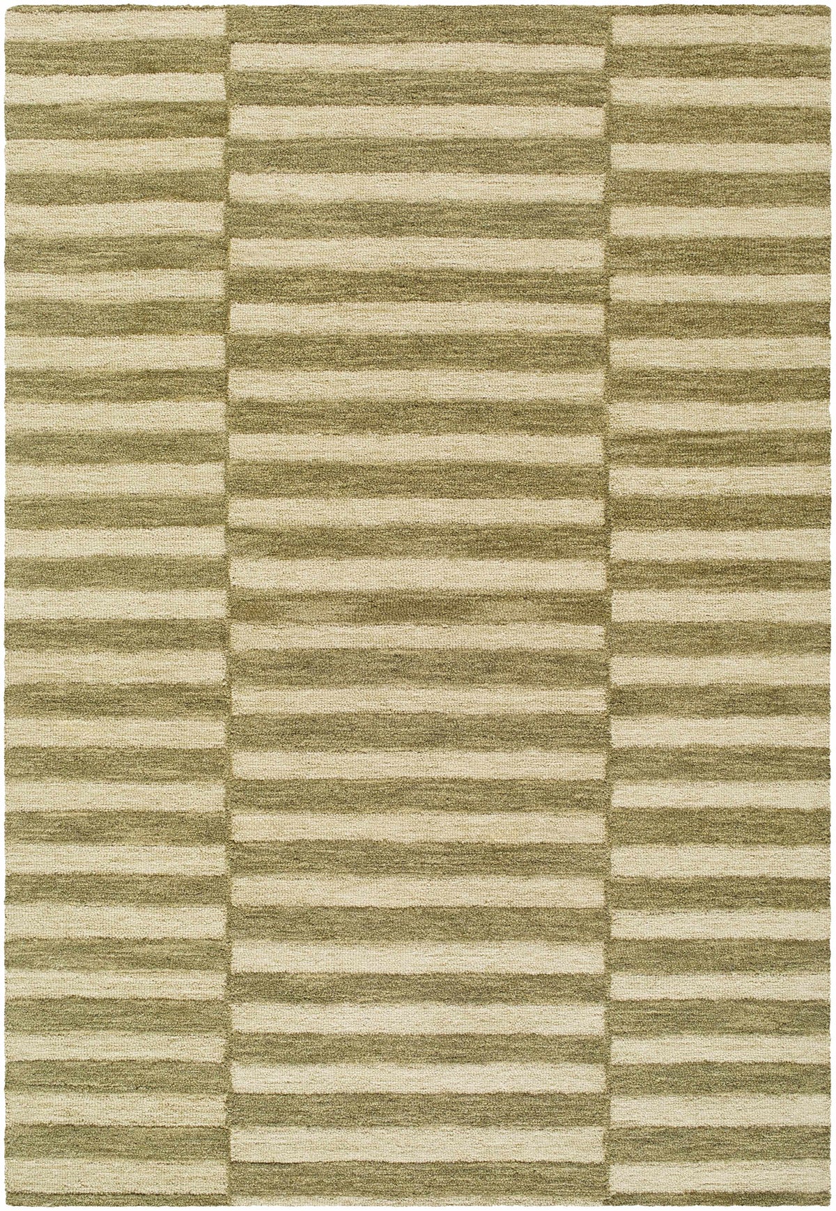 Idaho Broken-Striped Green Area Rug