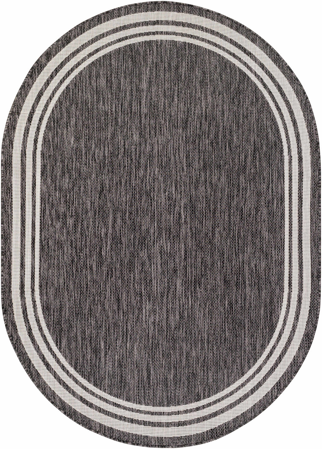 Coonamble Bordered Anthracite Outdoor Rug