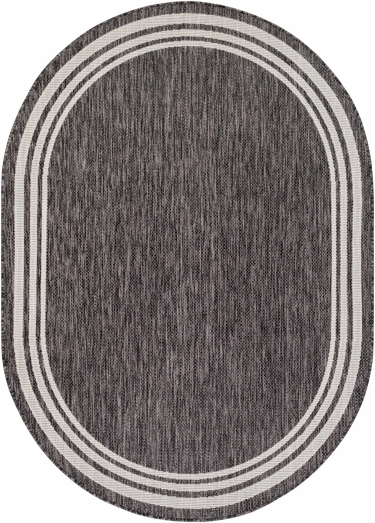 Coonamble Bordered Anthracite Outdoor Rug