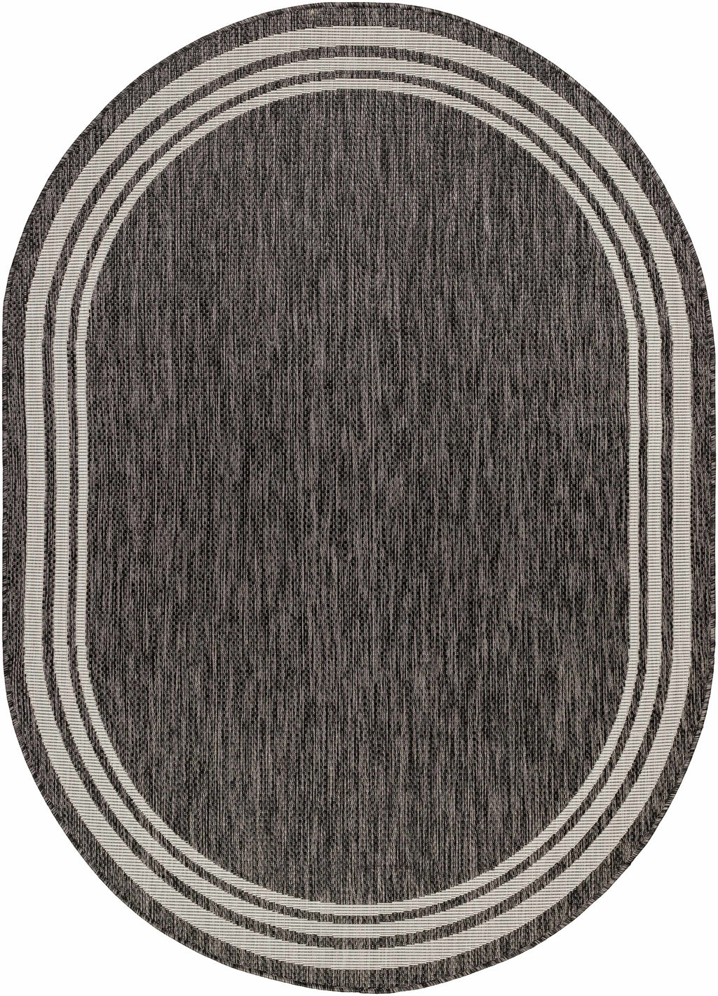 Coonamble Bordered Anthracite Outdoor Rug