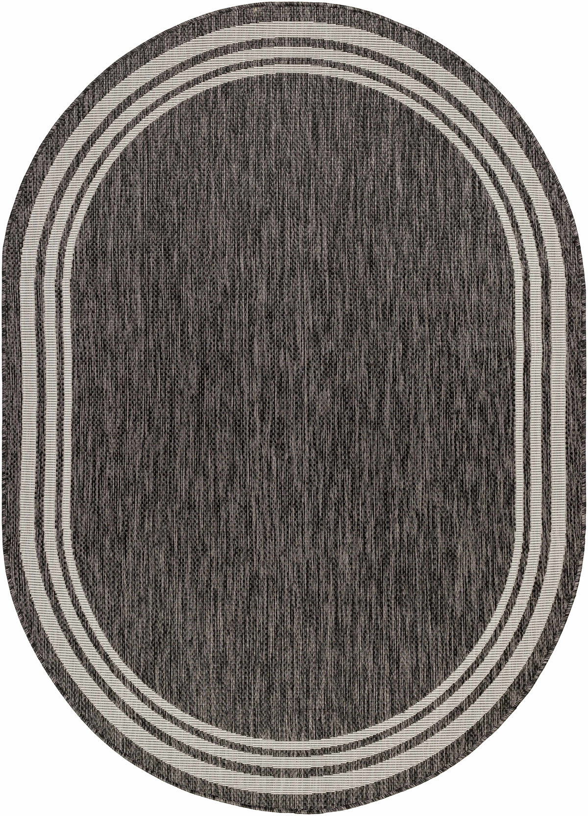 Coonamble Bordered Anthracite Outdoor Rug
