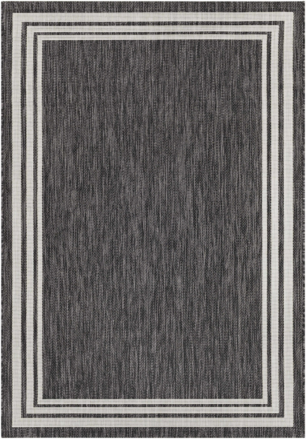 Coonamble Bordered Anthracite Outdoor Rug
