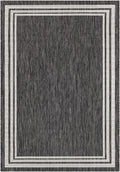 Coonamble Bordered Anthracite Outdoor Rug