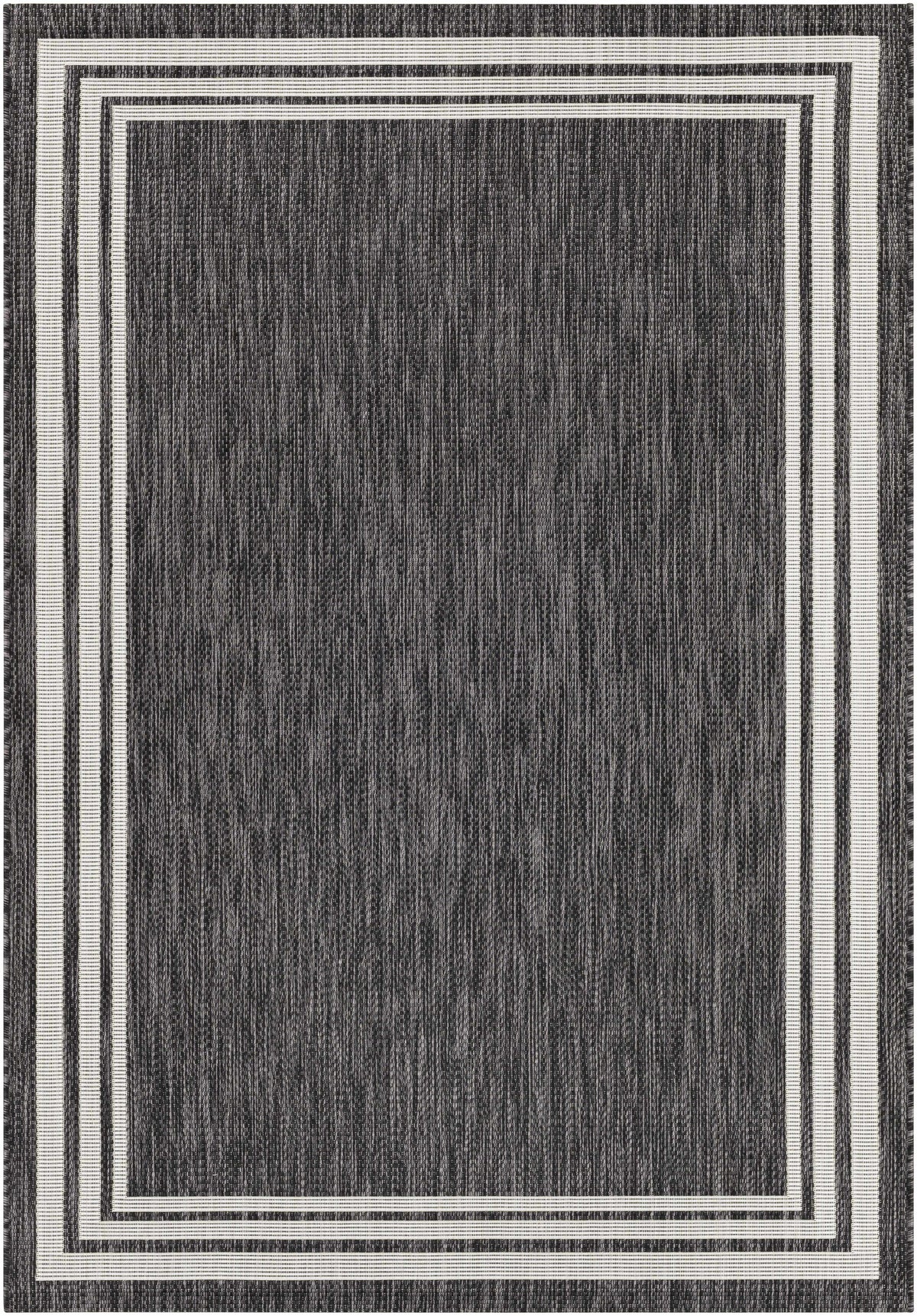 Coonamble Bordered Anthracite Outdoor Rug