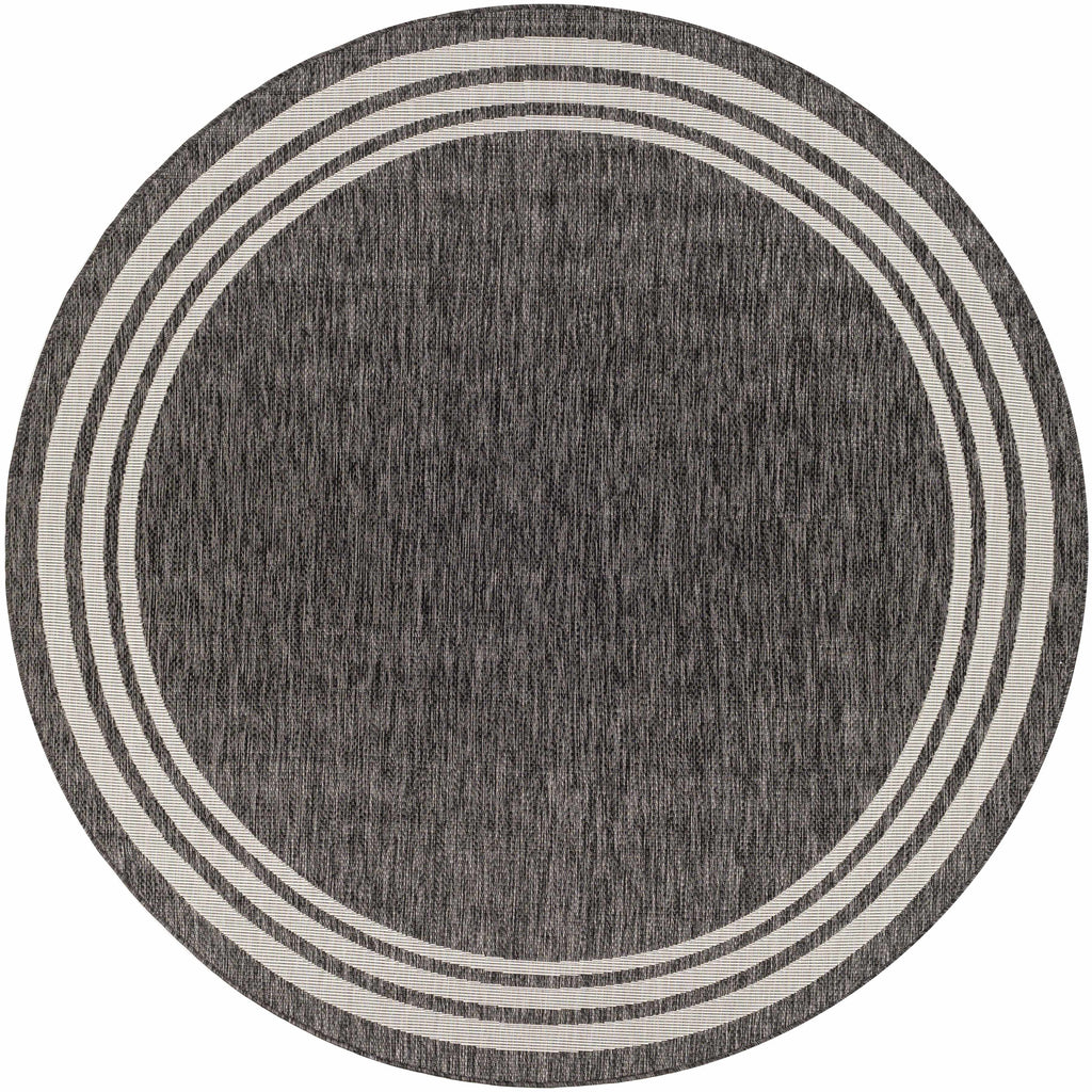 Coonamble Bordered Anthracite Outdoor Rug