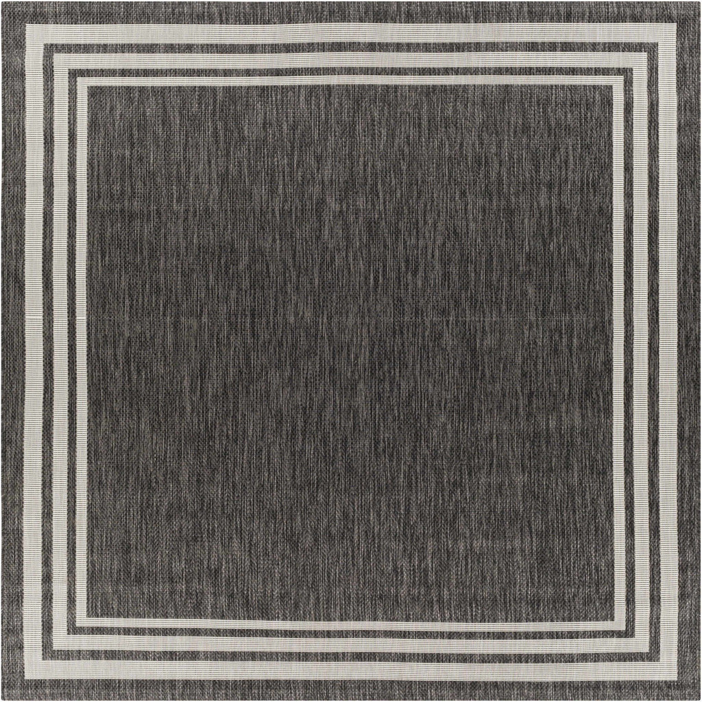 Coonamble Bordered Anthracite Outdoor Rug