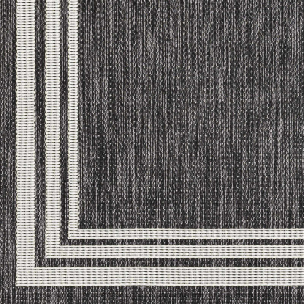 Coonamble Bordered Anthracite Outdoor Rug