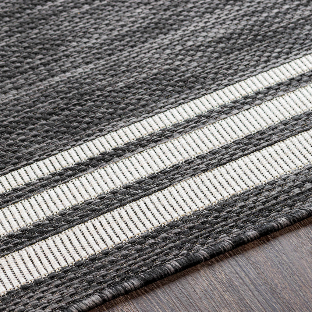 Coonamble Bordered Anthracite Outdoor Rug