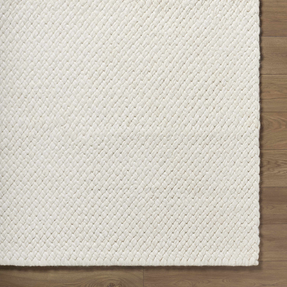 Cqasce Navy Solid Hand Woven Wool Area Rug