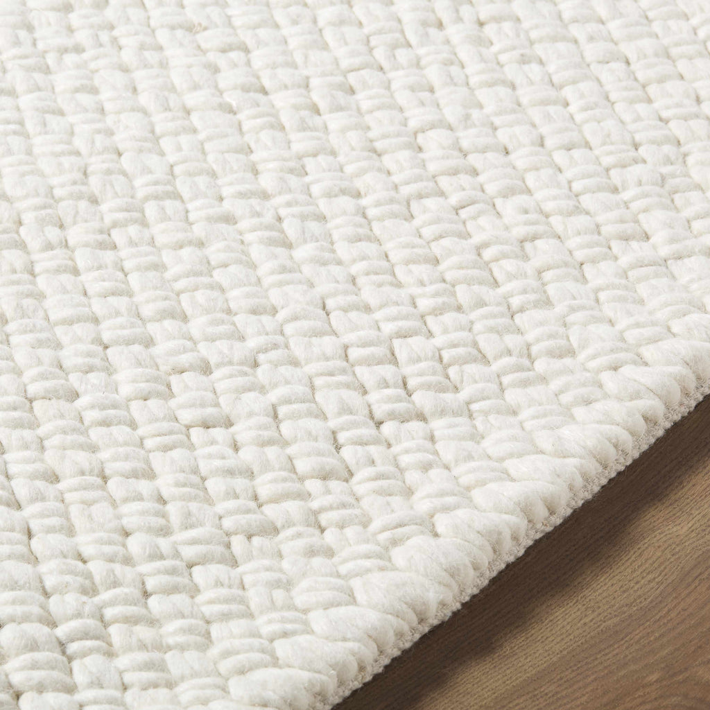 Cqasce Navy Solid Hand Woven Wool Area Rug
