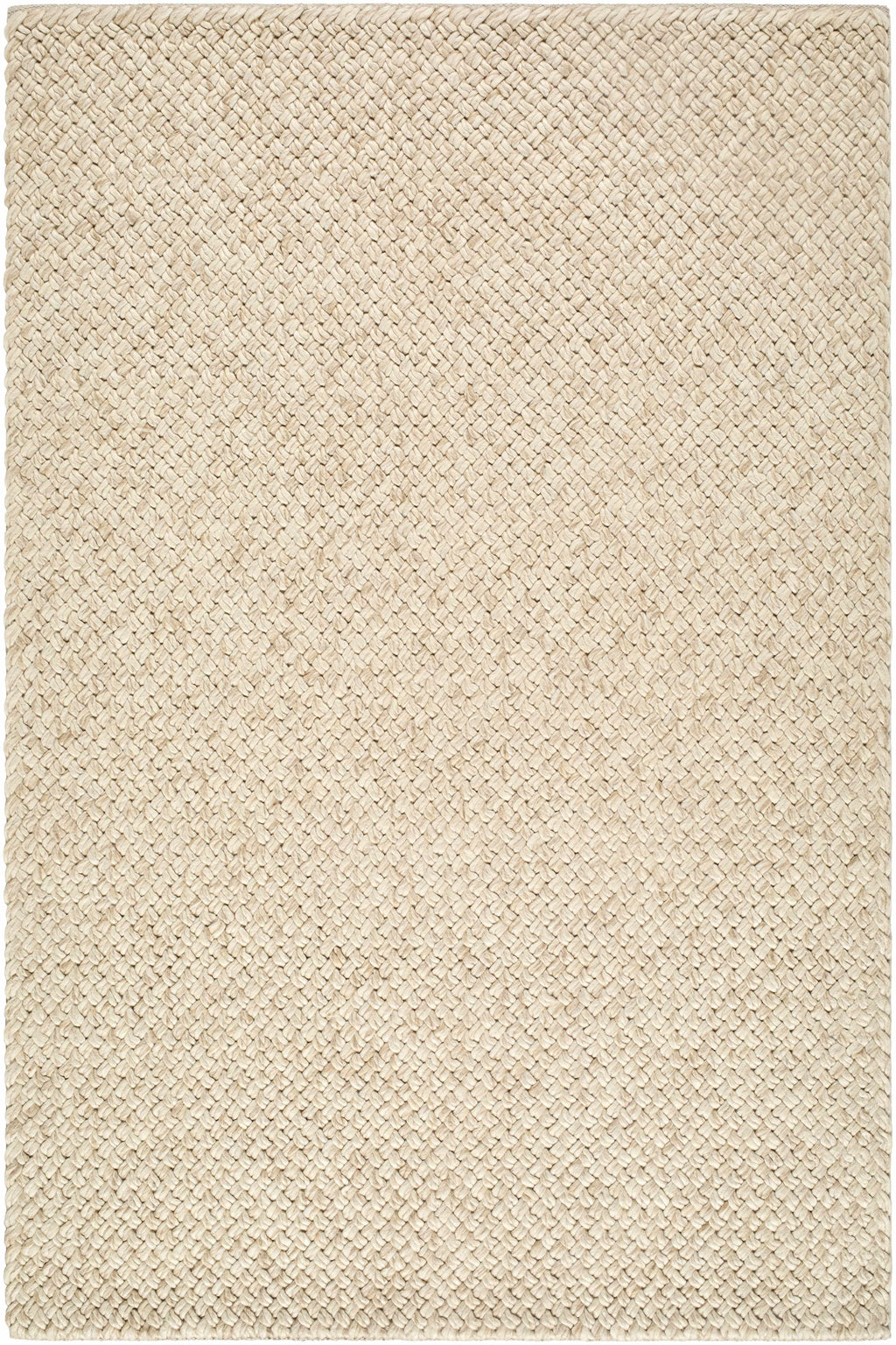 Rowue Ivory Solid Hand Woven Wool Area Rug