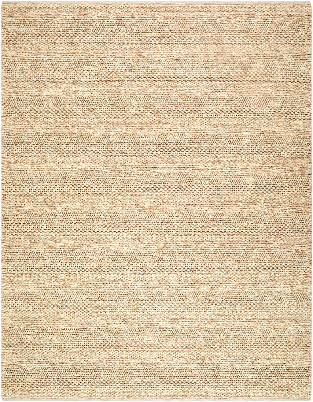 Ctadqe Beige Stripe Hand Woven Wool Area Rug