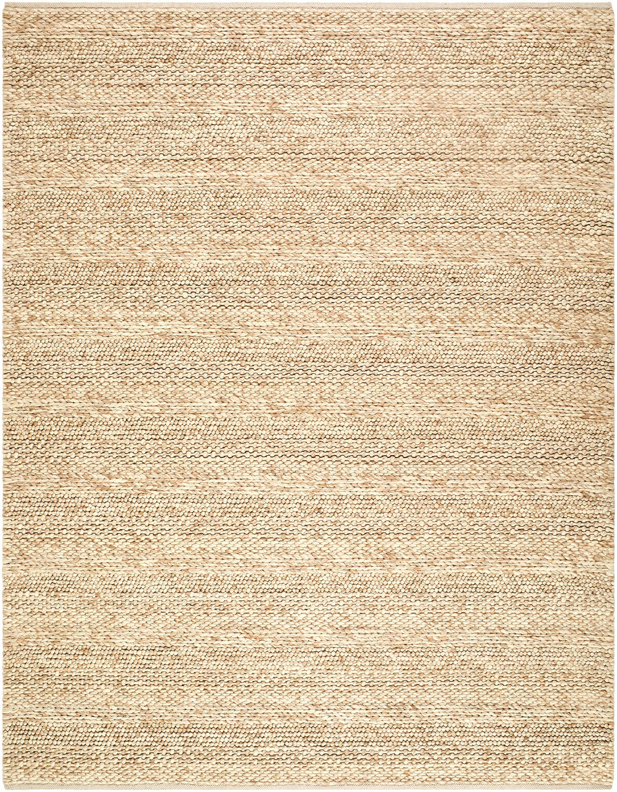 Ctadqe Beige Stripe Hand Woven Wool Area Rug