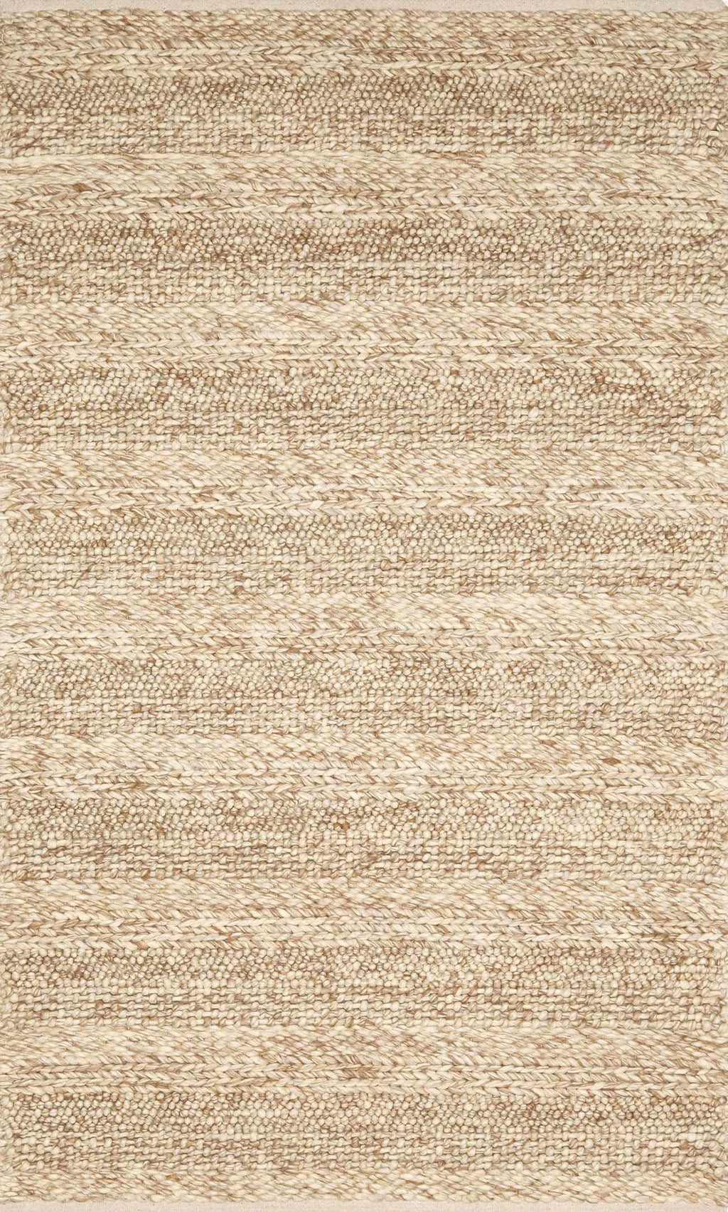 Ctadqe Beige Stripe Hand Woven Wool Area Rug