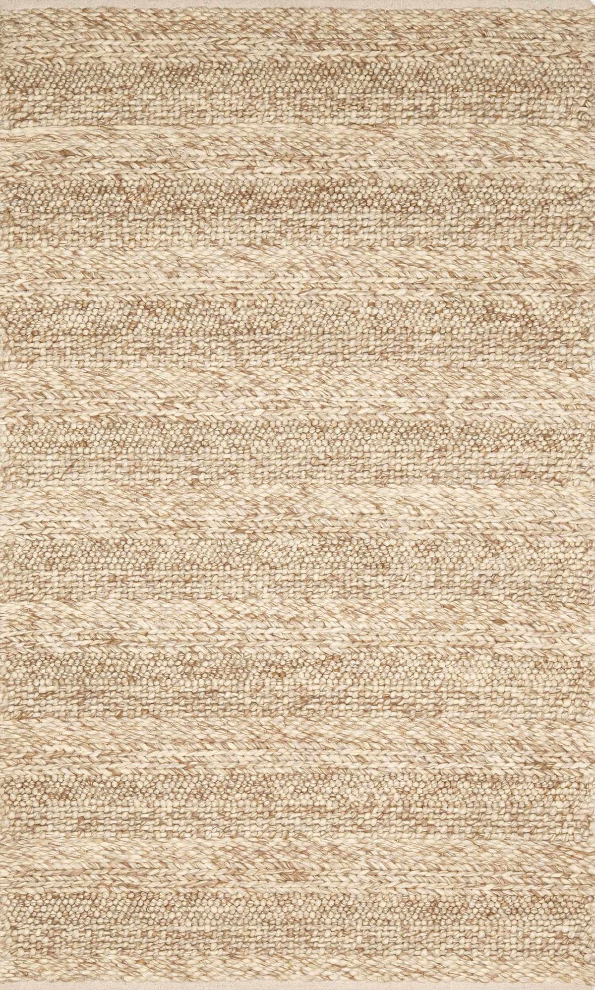 Ctadqe Beige Stripe Hand Woven Wool Area Rug