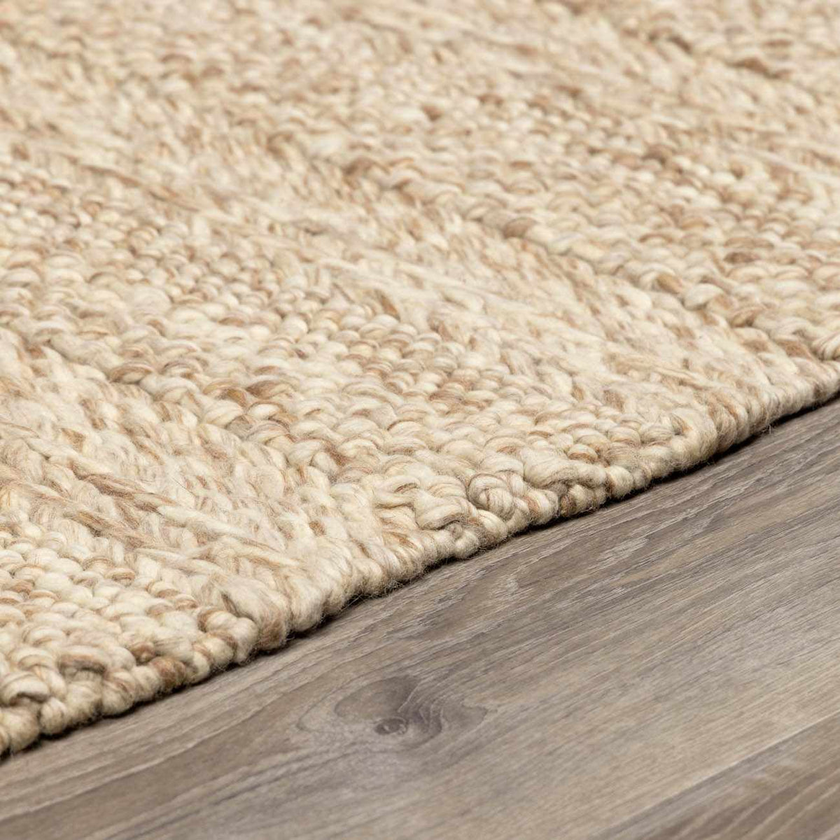 Ctadqe Beige Stripe Hand Woven Wool Area Rug