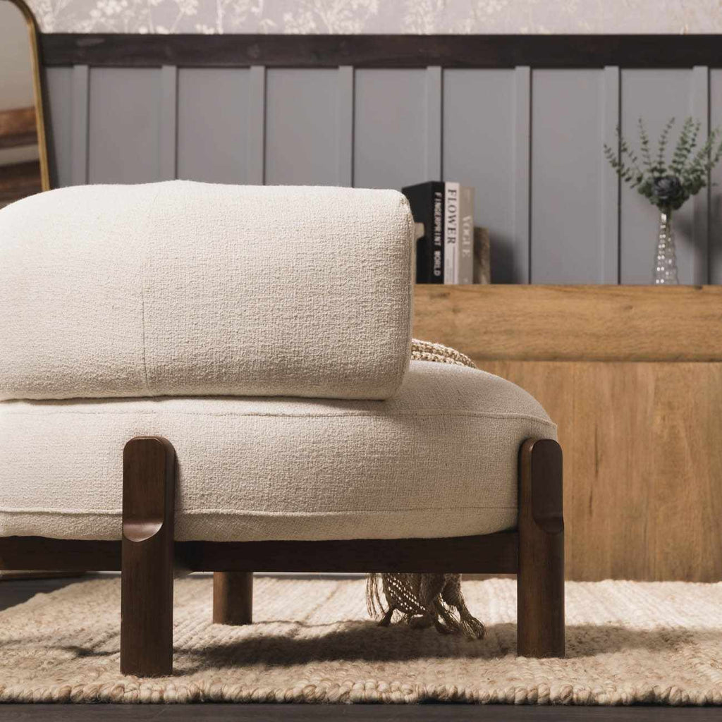 Ctadqe Beige Stripe Hand Woven Wool Area Rug