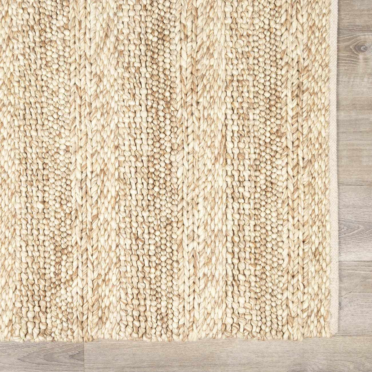 Ctadqe Beige Stripe Hand Woven Wool Area Rug