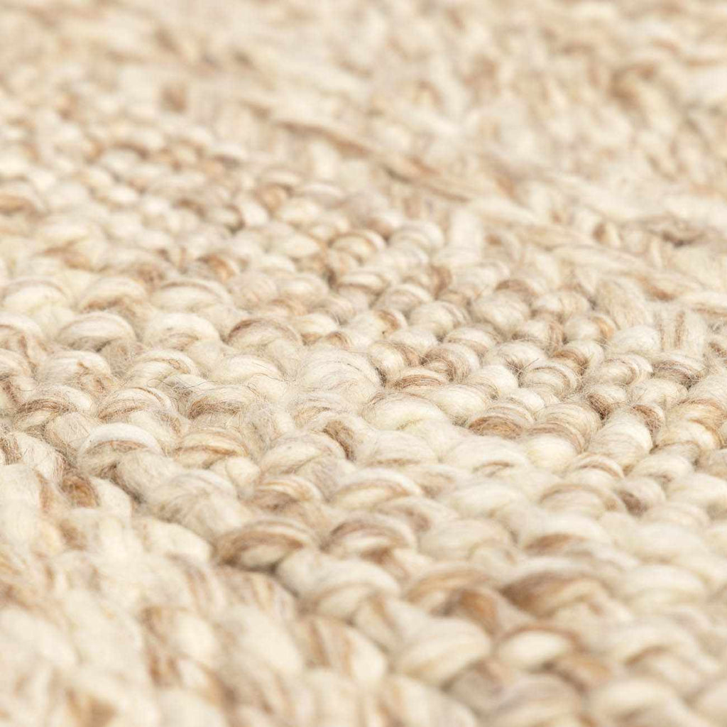 Ctadqe Beige Stripe Hand Woven Wool Area Rug