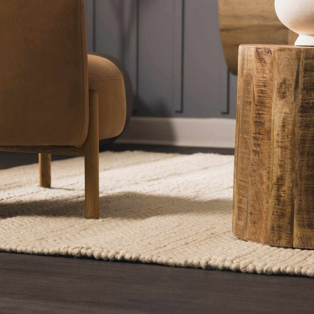 Clarke Beige Textured Wool Rug