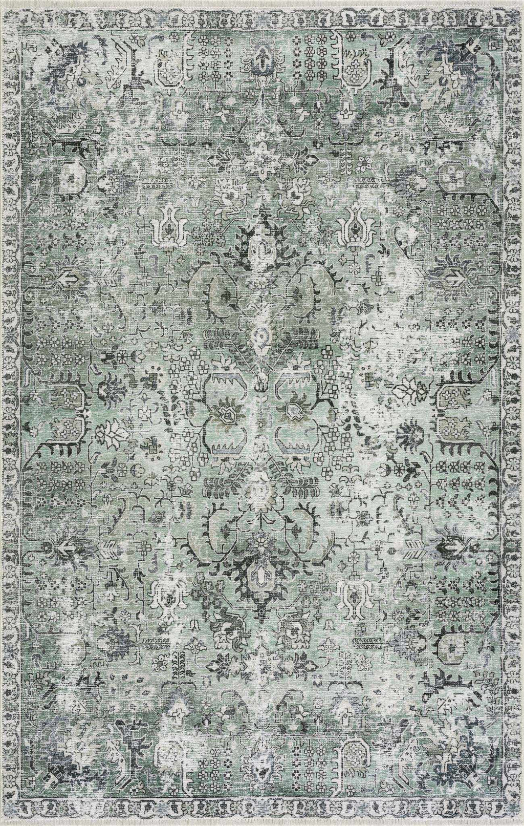 Green Holi-4605 Washable Area Rug - Clearance