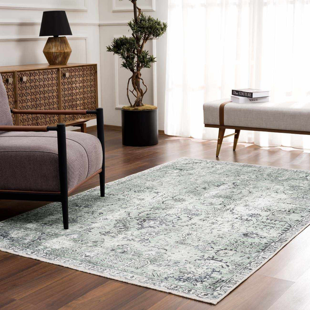 Green Holi-4605 Washable Area Rug - Clearance