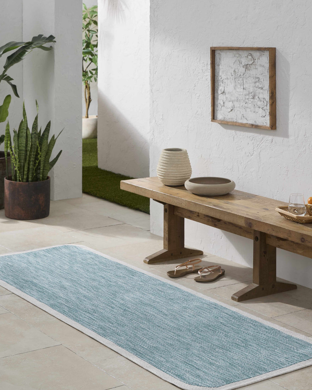 Chetan Light Blue Outdoor Rug