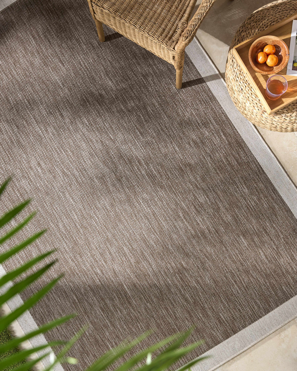 Chetan Dark Brown Outdoor Area Rug
