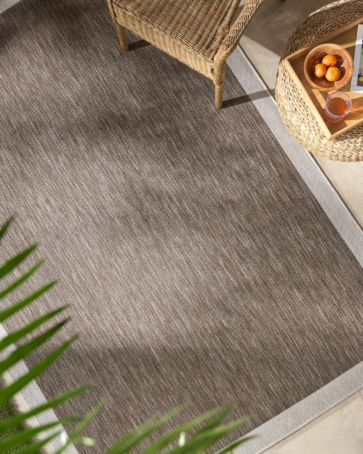 Chetan Dark Brown Outdoor Area Rug