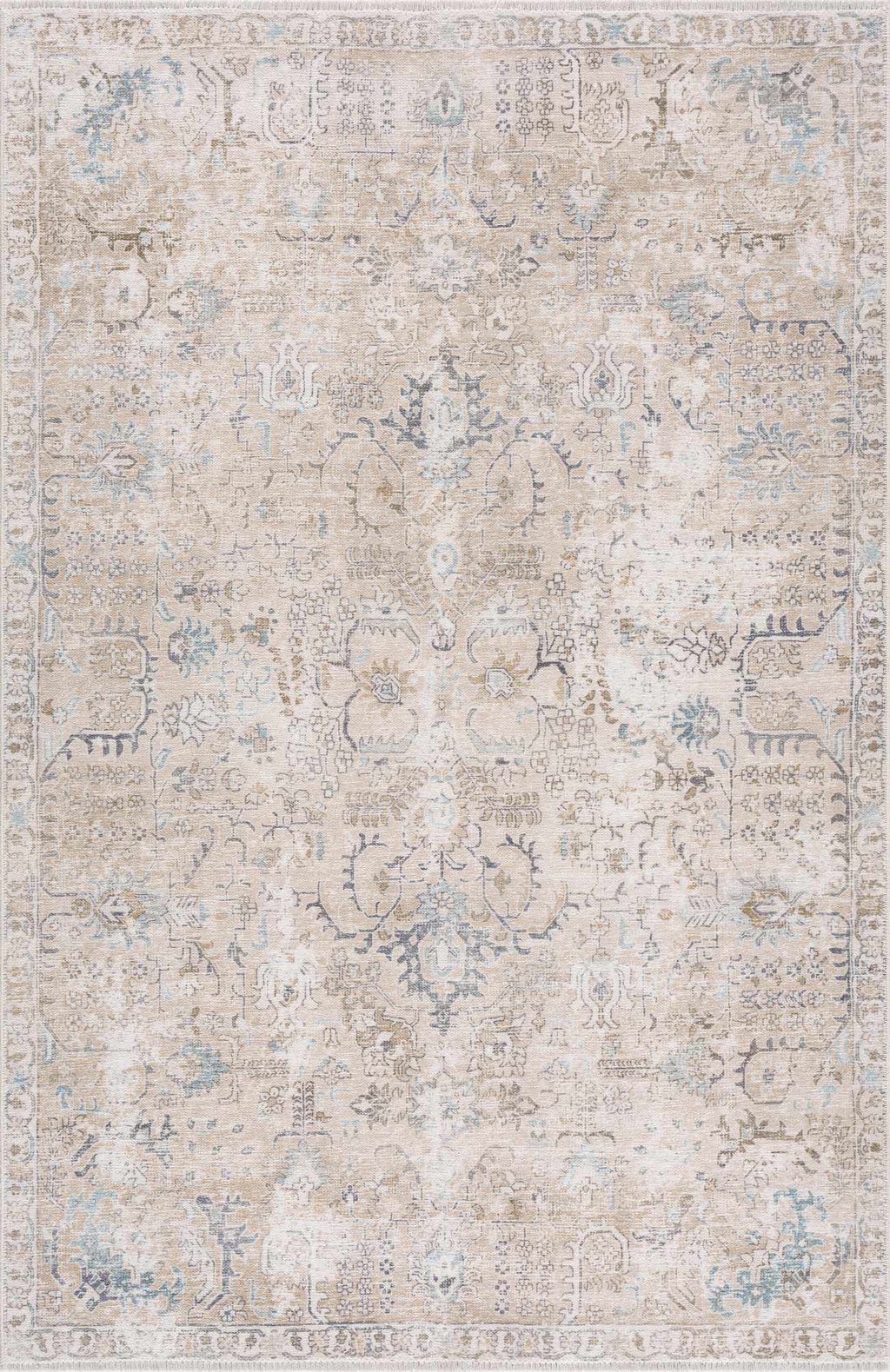 Beige Holi-4600 Washable Area Rug - Clearance