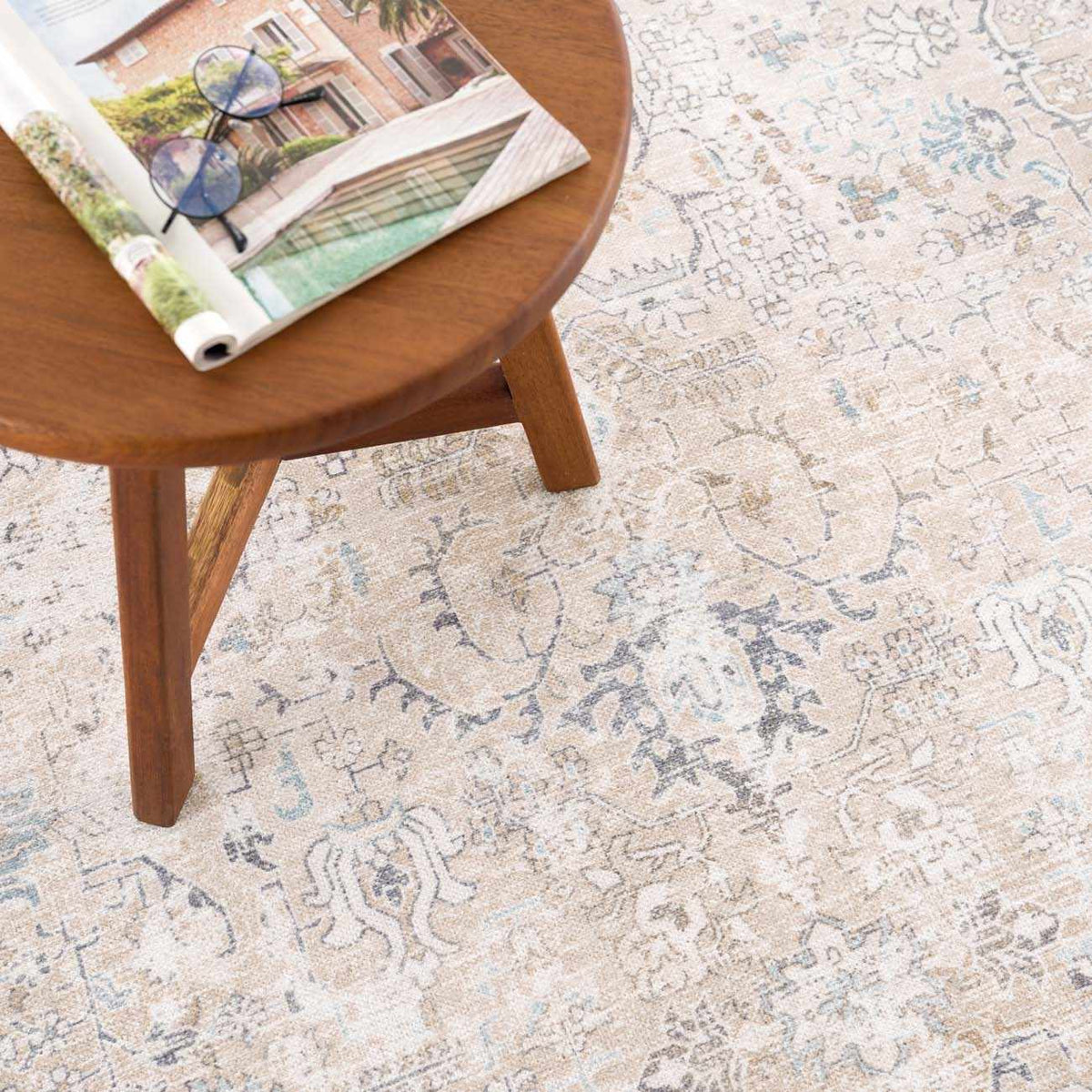 Beige Holi-4600 Washable Area Rug - Clearance