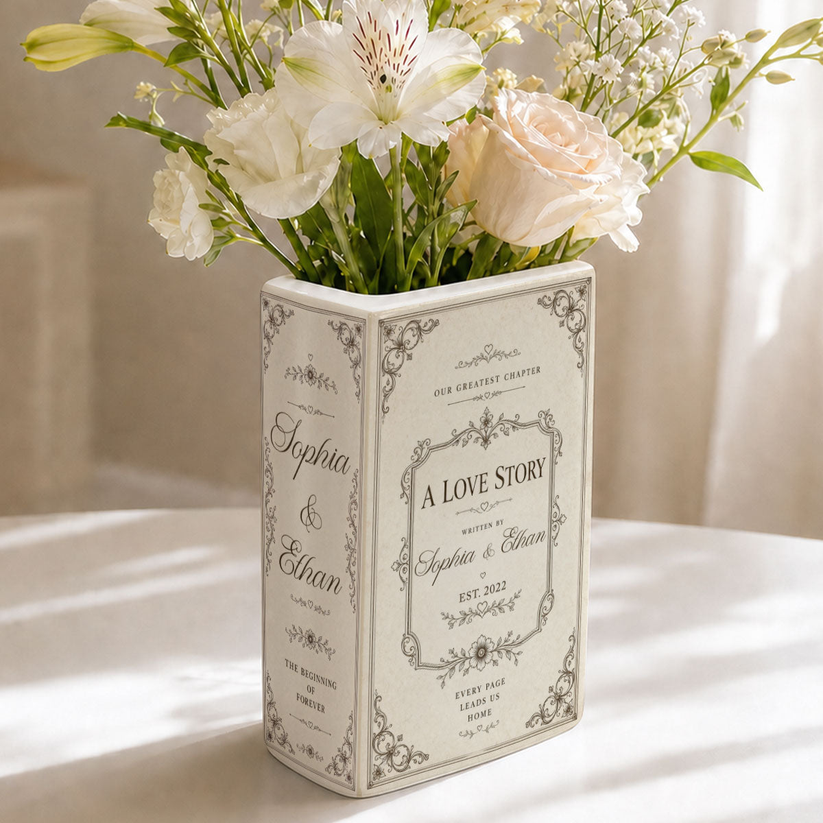 A New Chapter Begins With You - Personalized Ceramic Book Vase