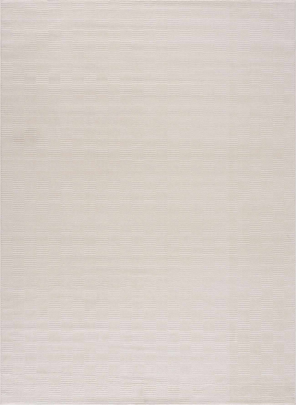 Kazuma Cream Checkered Washable Area Rug