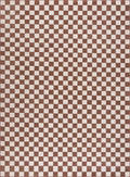 Kaysar Brown Checkered Washable Area Rug