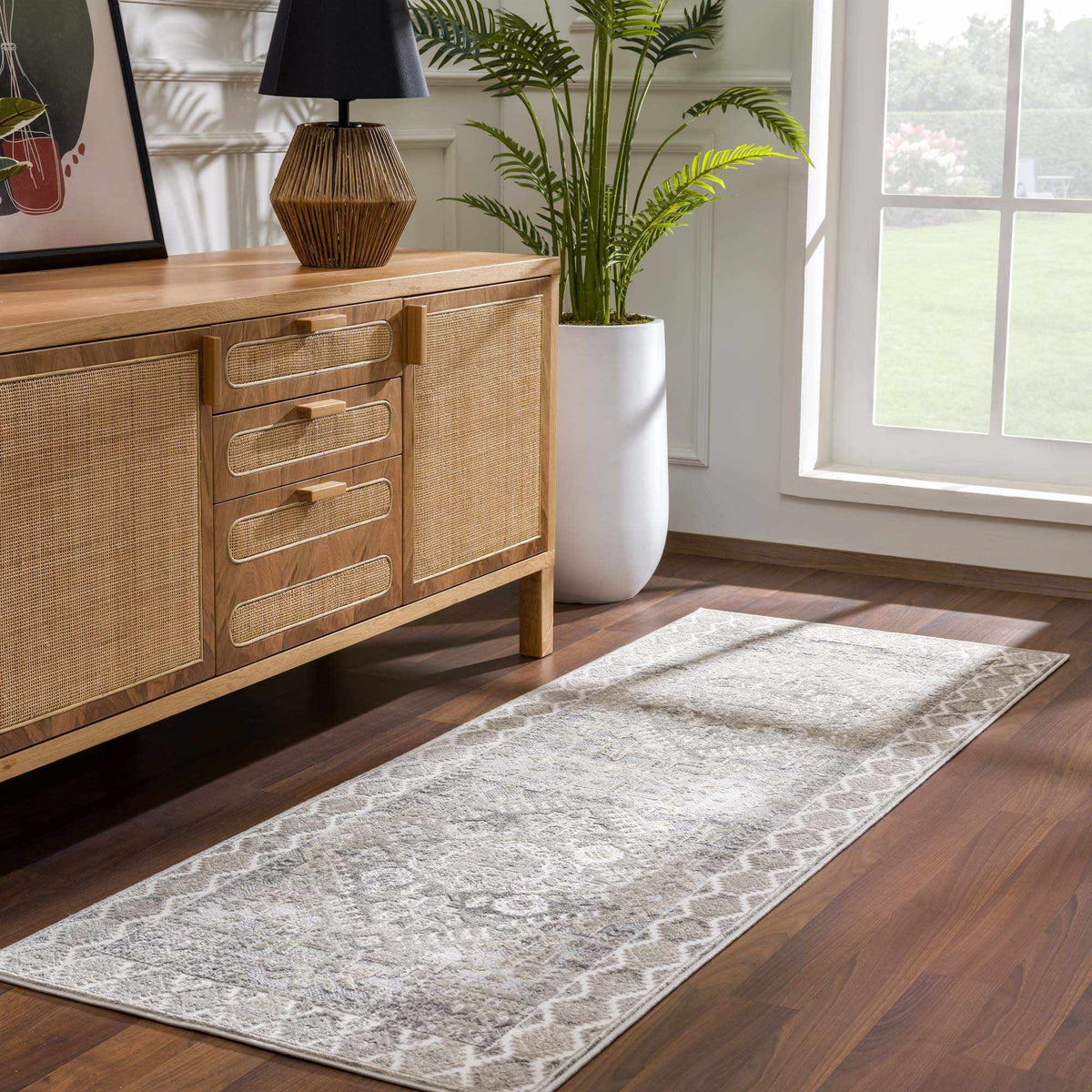 Brend Taupe Medallion Area Rug - Clearance