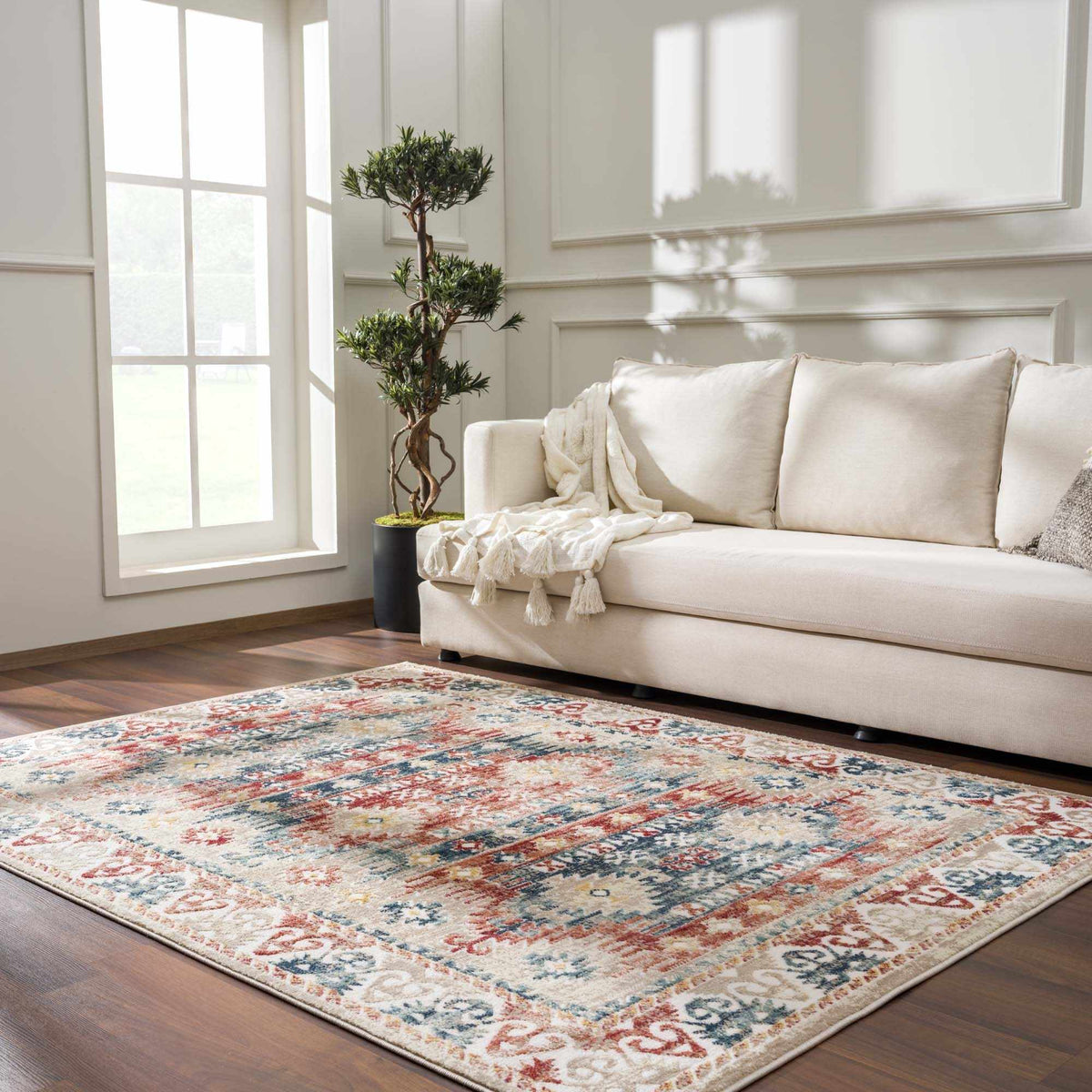 Bindi Blue & Rose Area Rug - Clearance